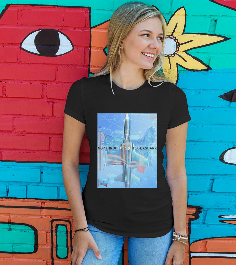 Northrop F 20 Tigershark Fighter Jet Aviation Digital Art And Aerospace T-Shirt