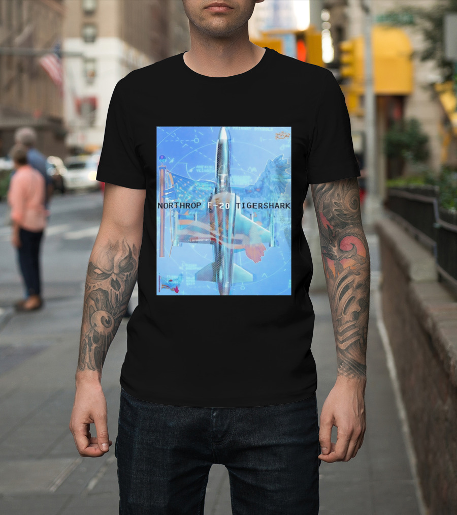 Northrop F 20 Tigershark Fighter Jet Aviation Digital Art And Aerospace T-Shirt