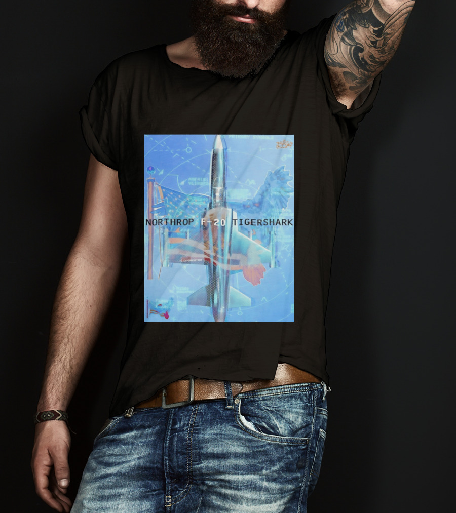 Northrop F 20 Tigershark Fighter Jet Aviation Digital Art And Aerospace T-Shirt