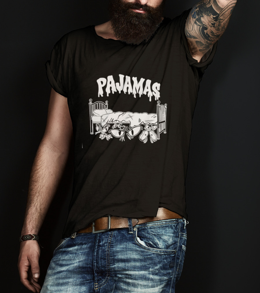 Pajamas Bed With Spooky Scary Eyes T-Shirt