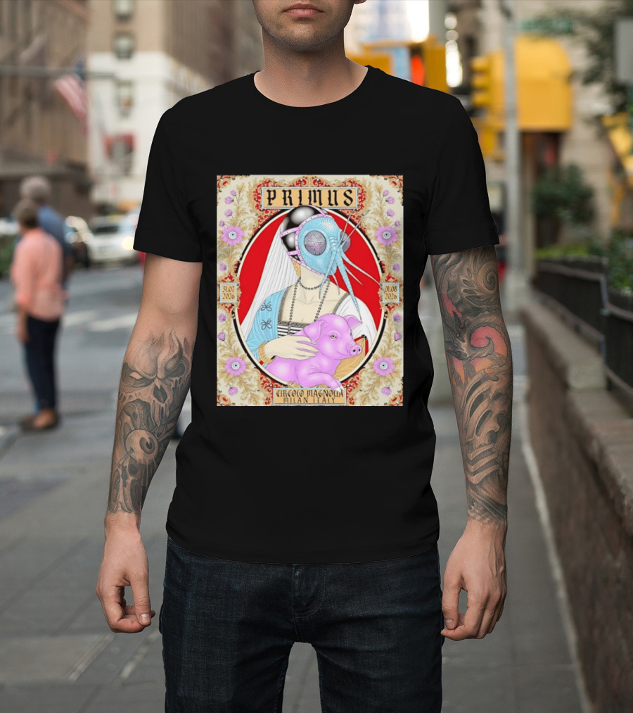 Primus Circolo Magnolia Milan Italy July August 2026 Concert Floral T-Shirt