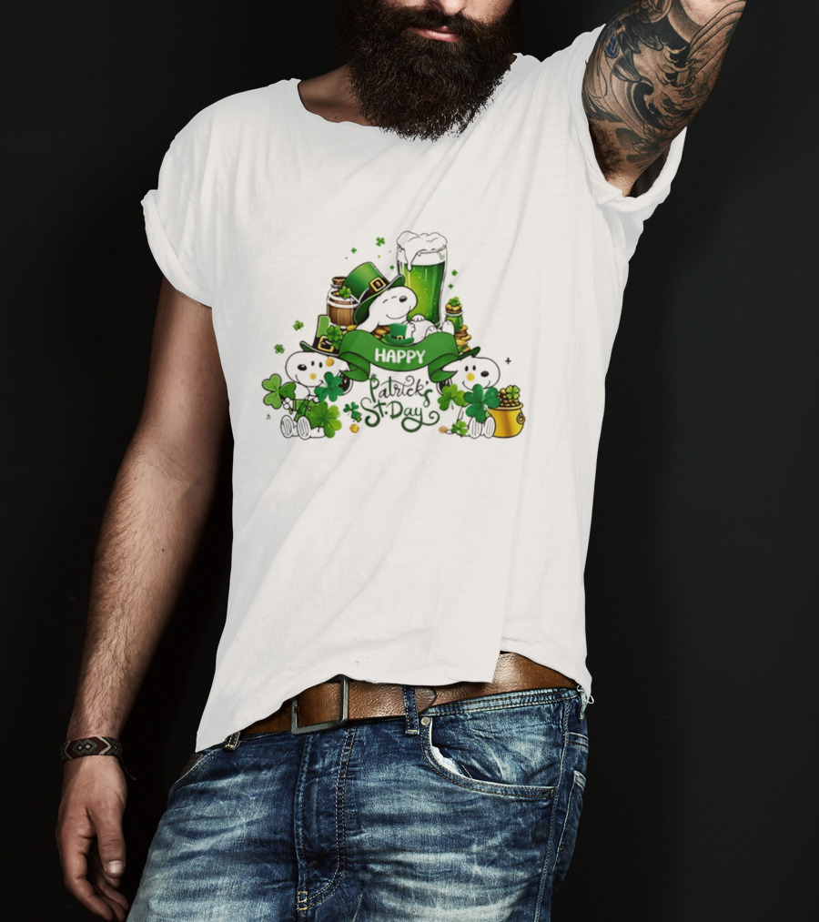 Snoopy St Patrick's Day Peanuts Shamrock Happy T-Shirt