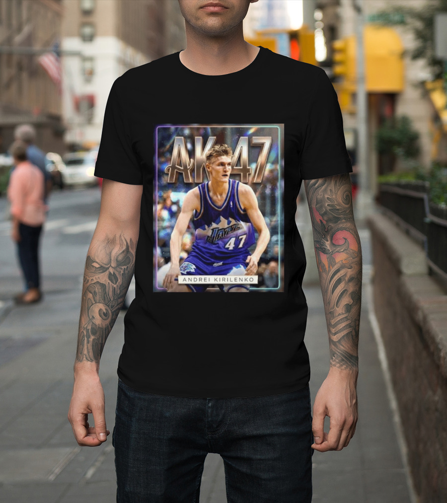 AK 47 Andrei Kirilenko Utah Jazz NBA Basketball Legends T-Shirt
