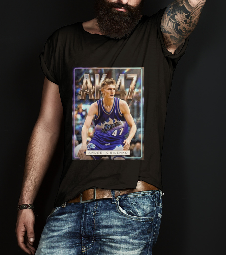 AK 47 Andrei Kirilenko Utah Jazz NBA Basketball Legends T-Shirt