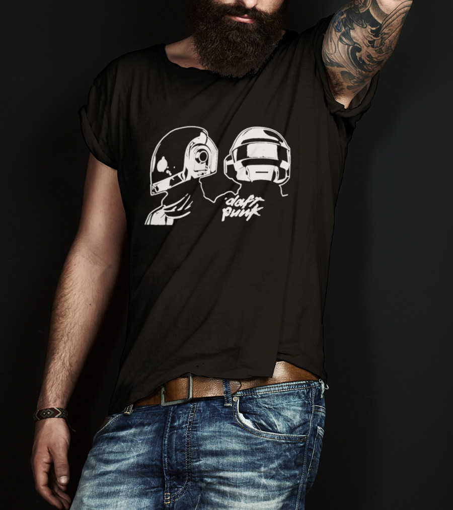 Daft Punk Helmet Duo Electronic Music Guy Manuel De Homem Christo T-Shirt