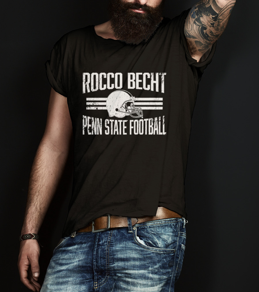 Rocco Becht Penn State Football Distressed Helmet T-Shirt