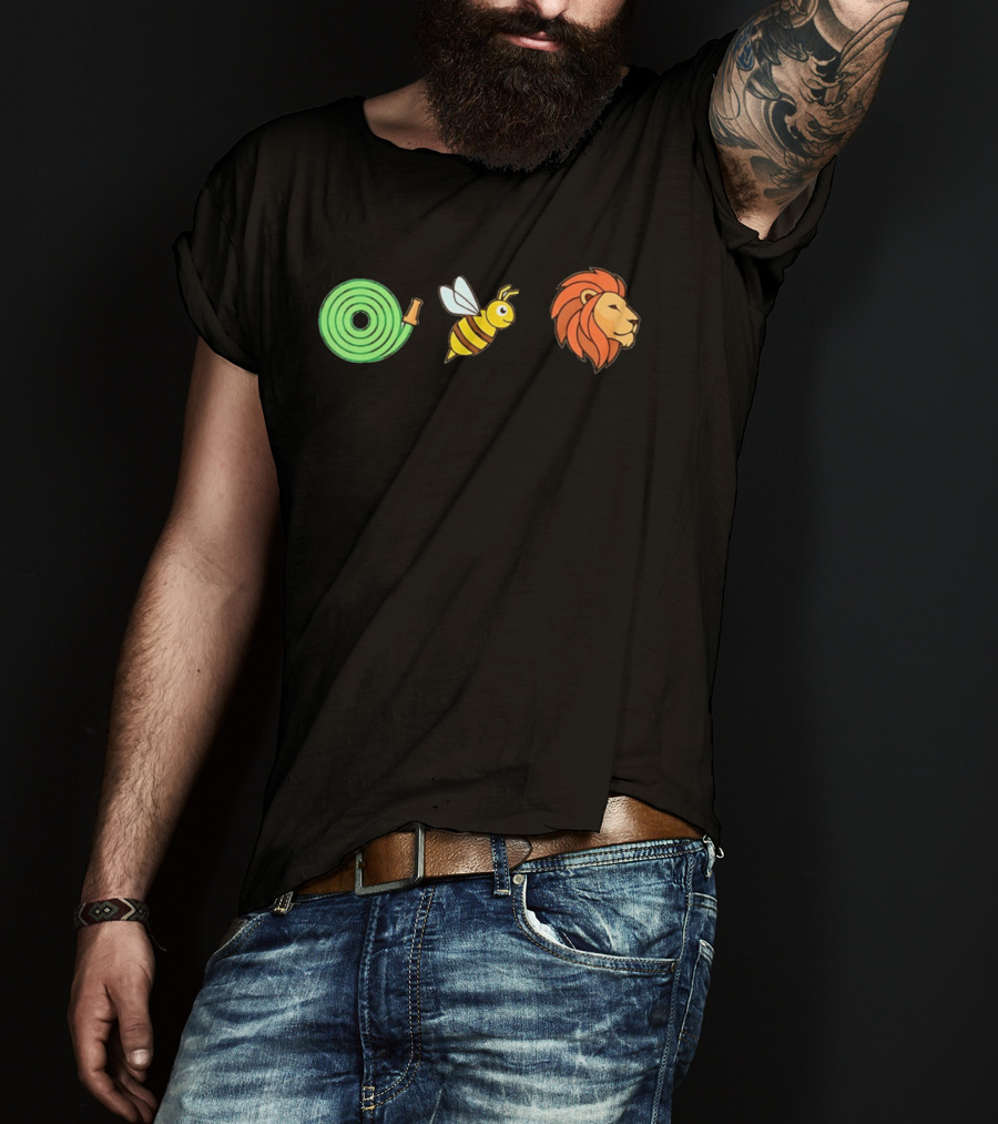 Hose Bee Lion Rebus Visual Wordplay Puzzle T-Shirt