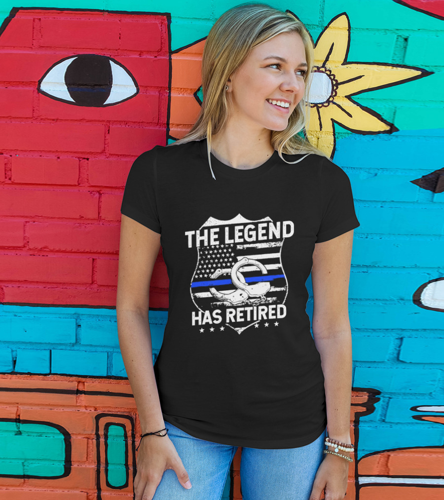 The Legend Has Retired Thin Blue Line Police T-Shirt