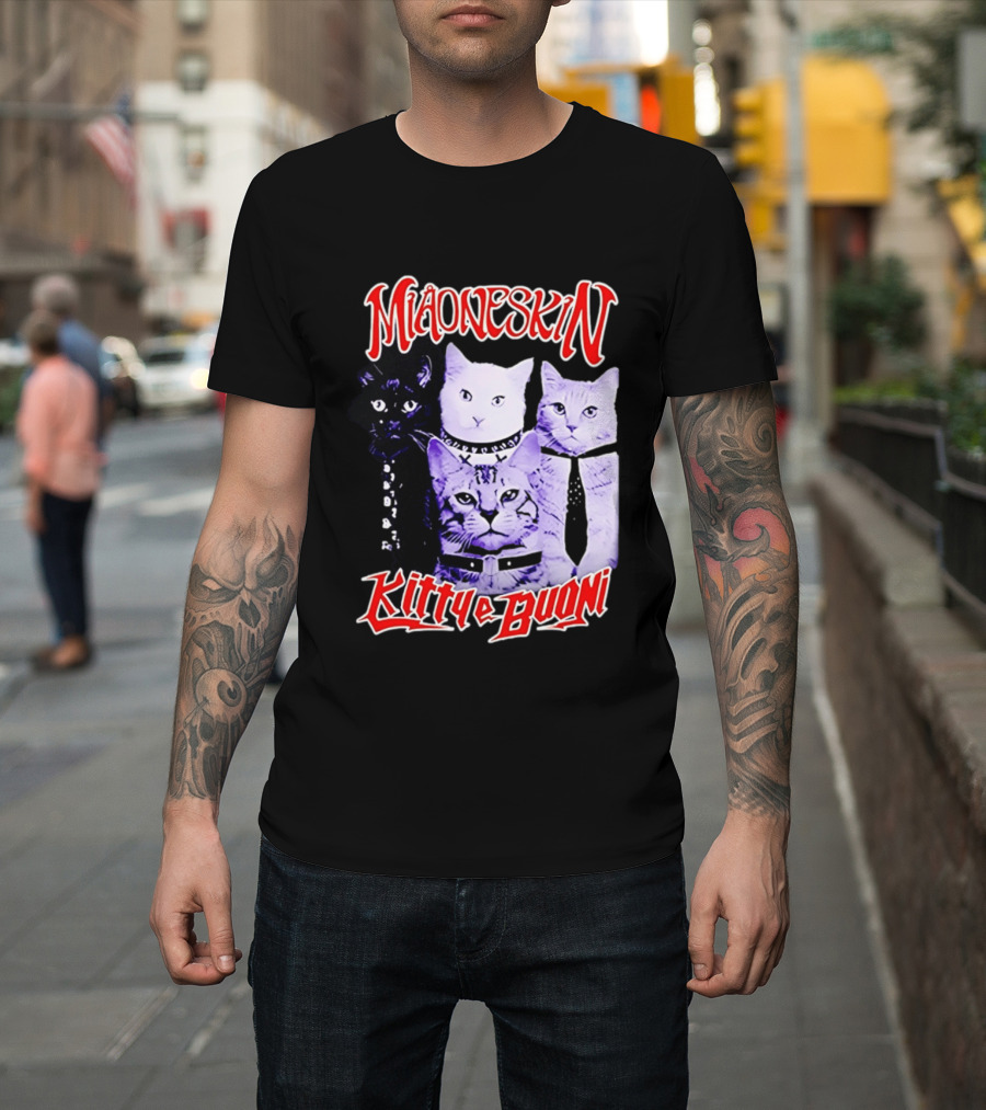 Miaoneskin Kitty E Buoni Maneskin Cats Band T-Shirt