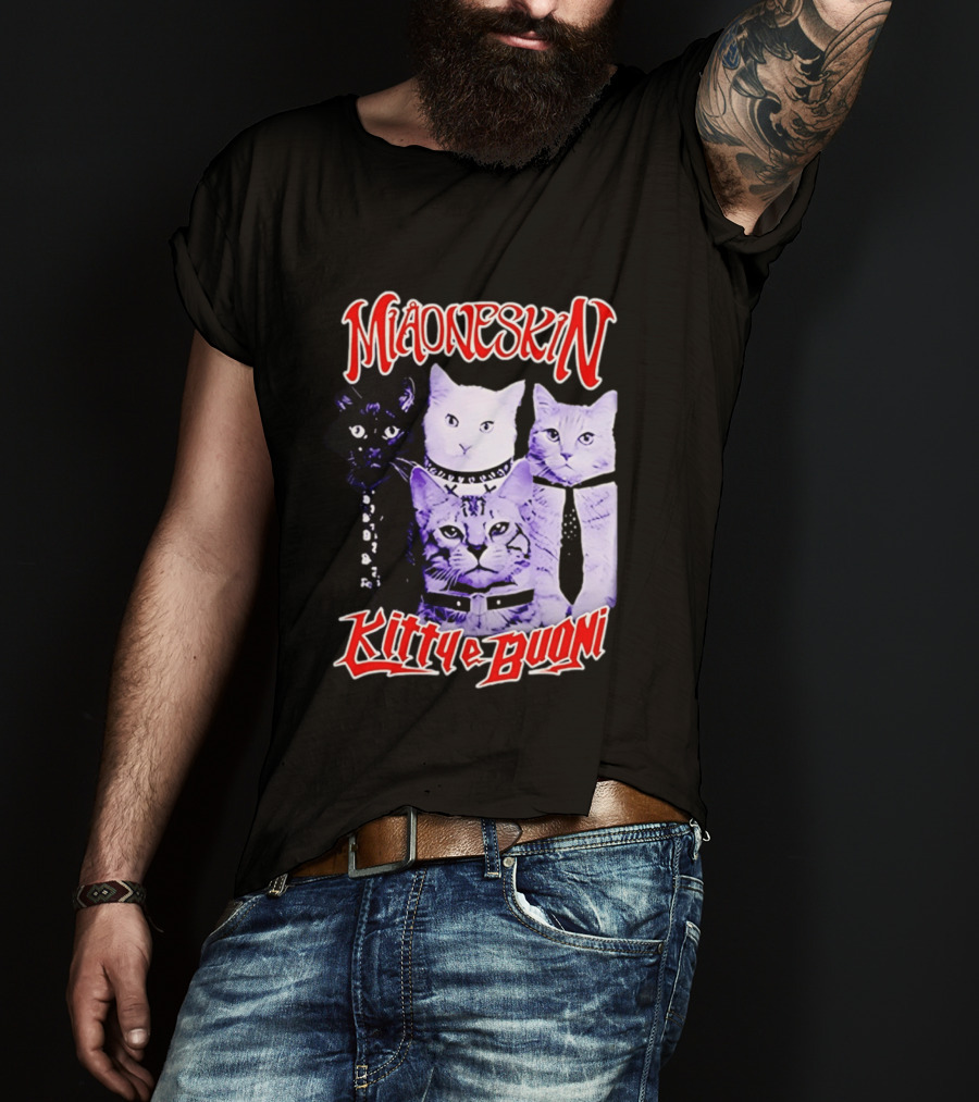 Miaoneskin Kitty E Buoni Maneskin Cats Band T-Shirt