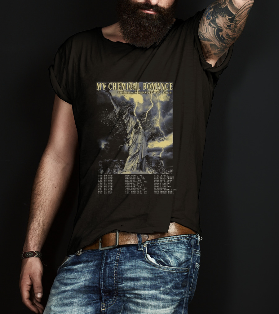 My Chemical Romance The Black Parade 2026 Tour Statue Of Liberty Concert Dates T-Shirt