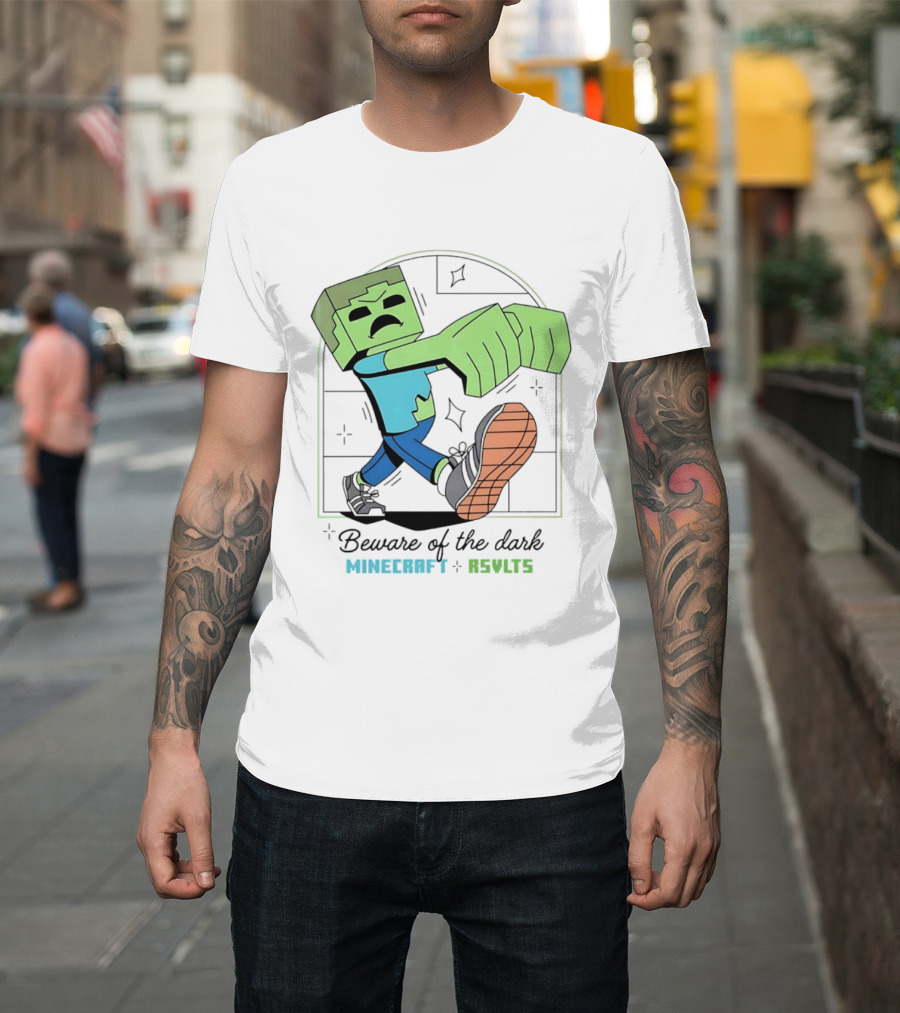 Beware Of The Dark Zombie Minecraft RSVLTS Gaming T-Shirt