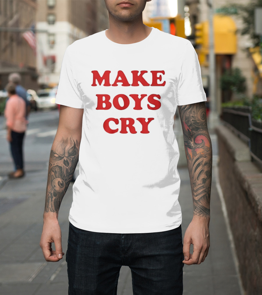 Make Boys Cry Aesthetic Y2K Trendy Red T-Shirt