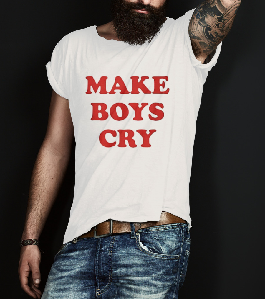 Make Boys Cry Aesthetic Y2K Trendy Red T-Shirt