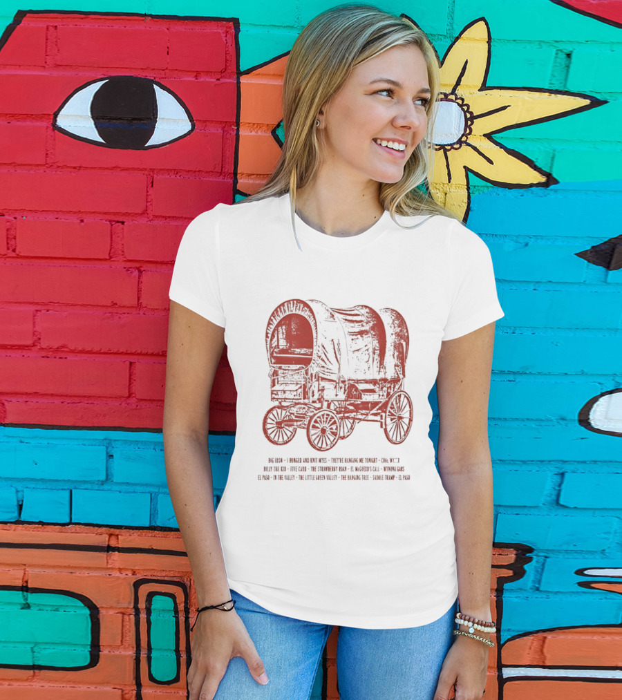 Marty Robbins Big Iron El Paso Western Songs Covered Wagon T-Shirt