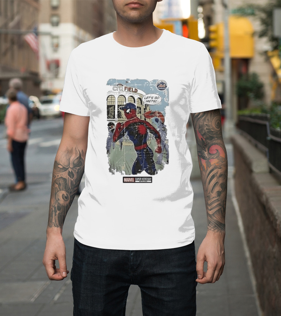Citi Field Marvel Super Hero Day Spiderman Let's Go Mets 2026 T-Shirt