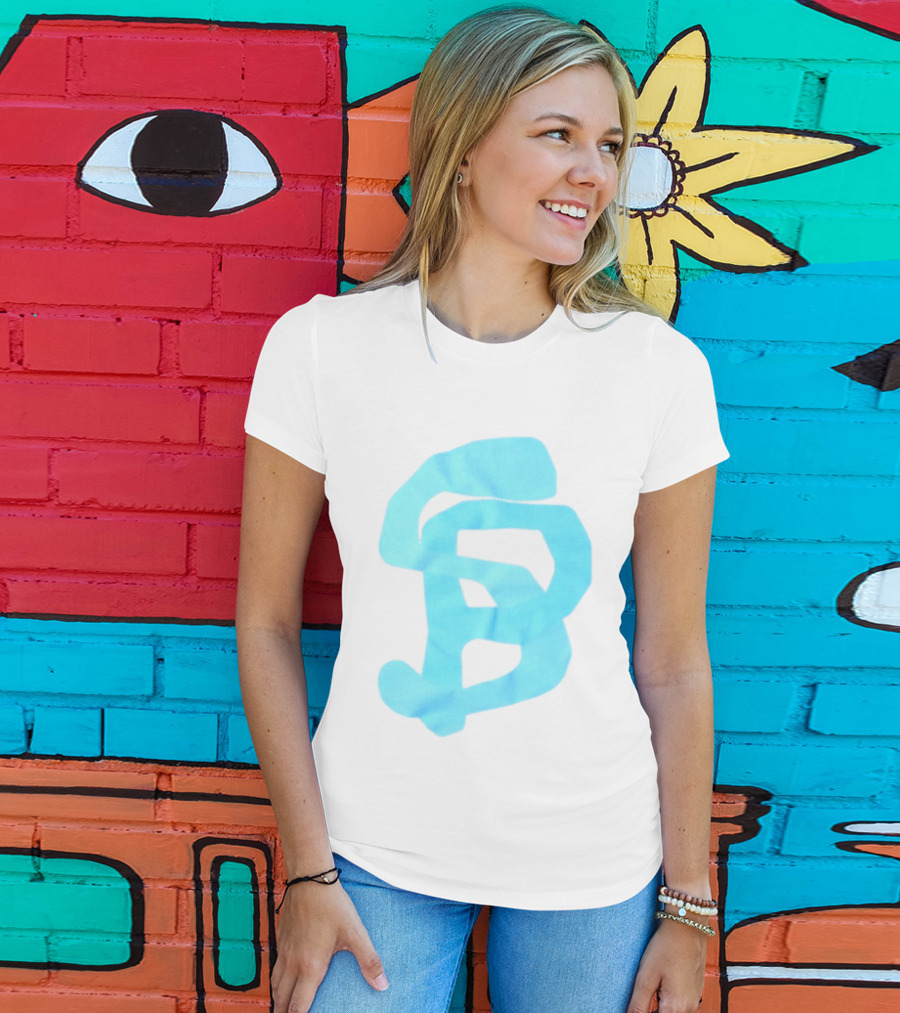 Wolee Store Classic Saintp Light Blue Monogram S P T-Shirt