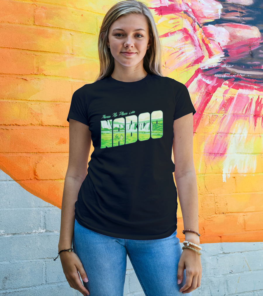 Anakin Skywalker Padme Amidala Star Wars There Is No Place Like Naboo Scenic Waterfalls T-Shirt