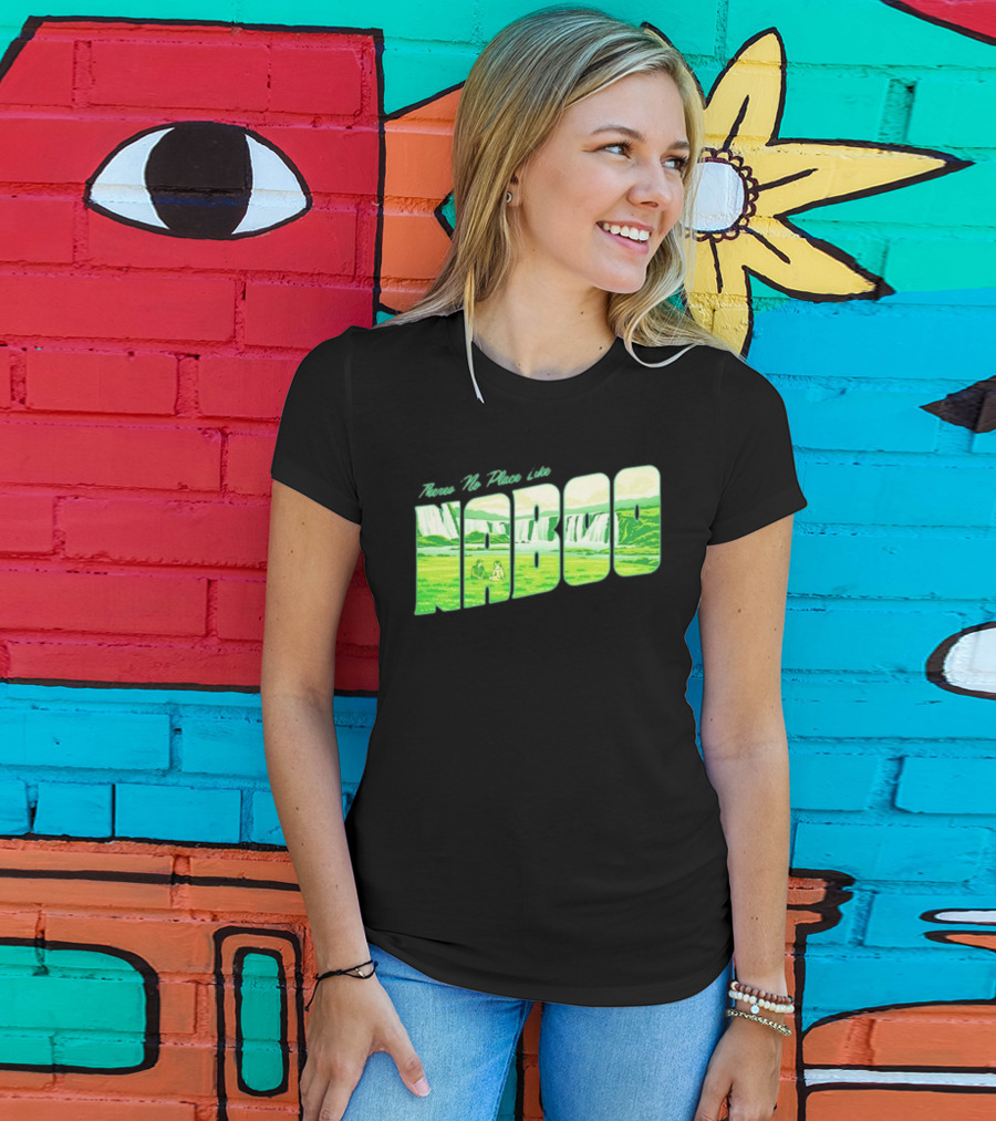 Anakin Skywalker Padme Amidala Star Wars There Is No Place Like Naboo Scenic Waterfalls T-Shirt