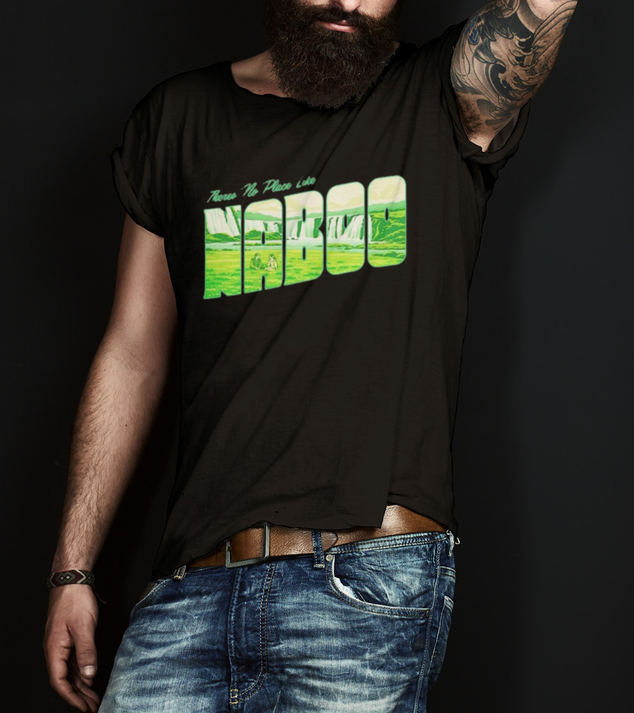 Anakin Skywalker Padme Amidala Star Wars There Is No Place Like Naboo Scenic Waterfalls T-Shirt