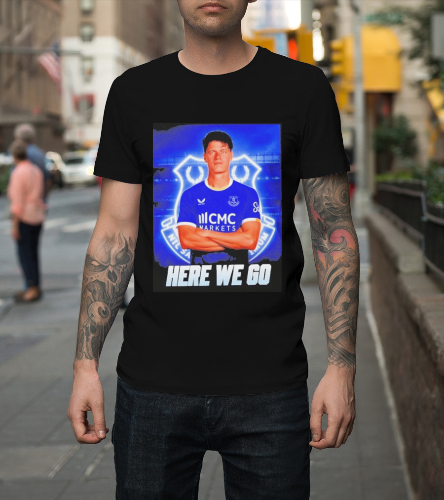 Christian Norgaard Everton Transfer Announcement Here We Go T-Shirt