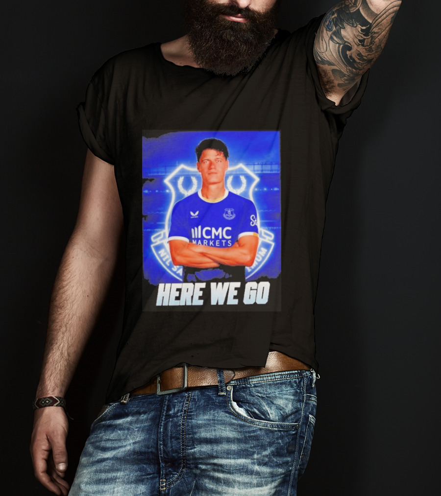 Christian Norgaard Everton Transfer Announcement Here We Go T-Shirt