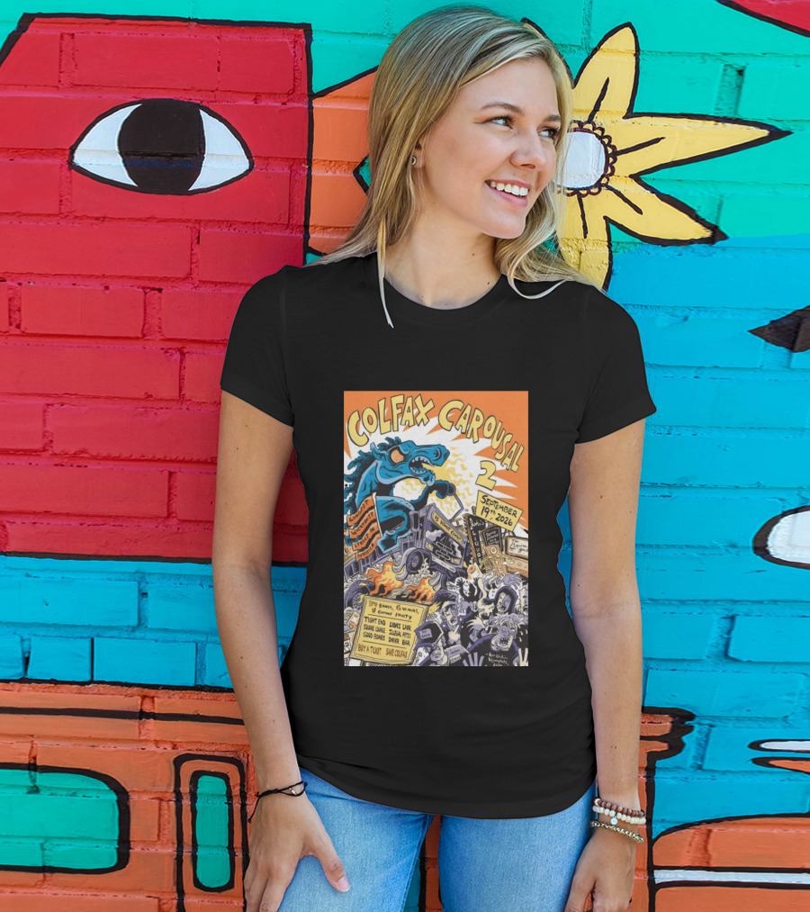 Colfax Carousal 2 Longest Wickedest Street September 19th 2026 Bands Venues Gory Party Denver CO T-Shirt