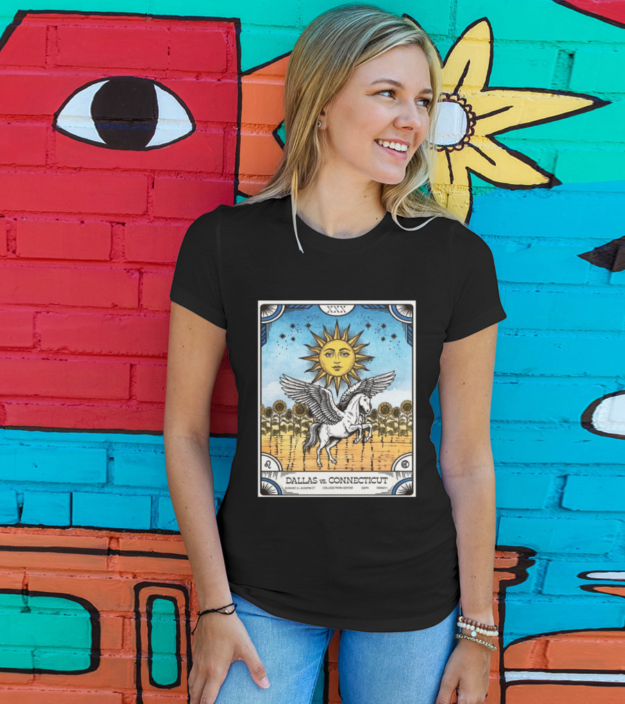 Dallas Vs Connecticut August 2 6pm CT College Park Center ESPN Disney Sunflower Pegasus Sun T-Shirt