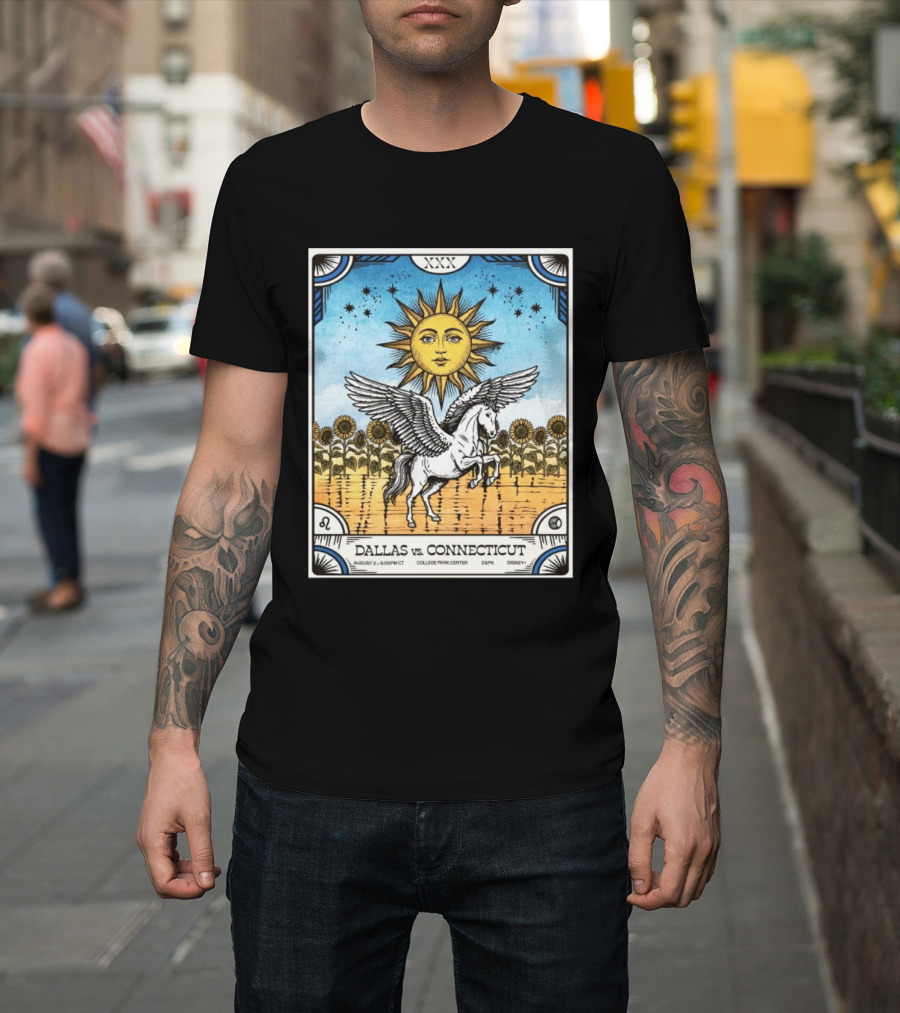 Dallas Vs Connecticut August 2 6pm CT College Park Center ESPN Disney Sunflower Pegasus Sun T-Shirt