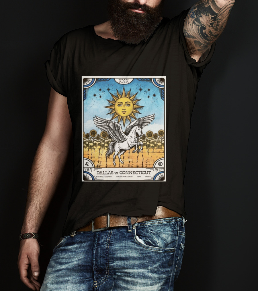 Dallas Vs Connecticut August 2 6pm CT College Park Center ESPN Disney Sunflower Pegasus Sun T-Shirt