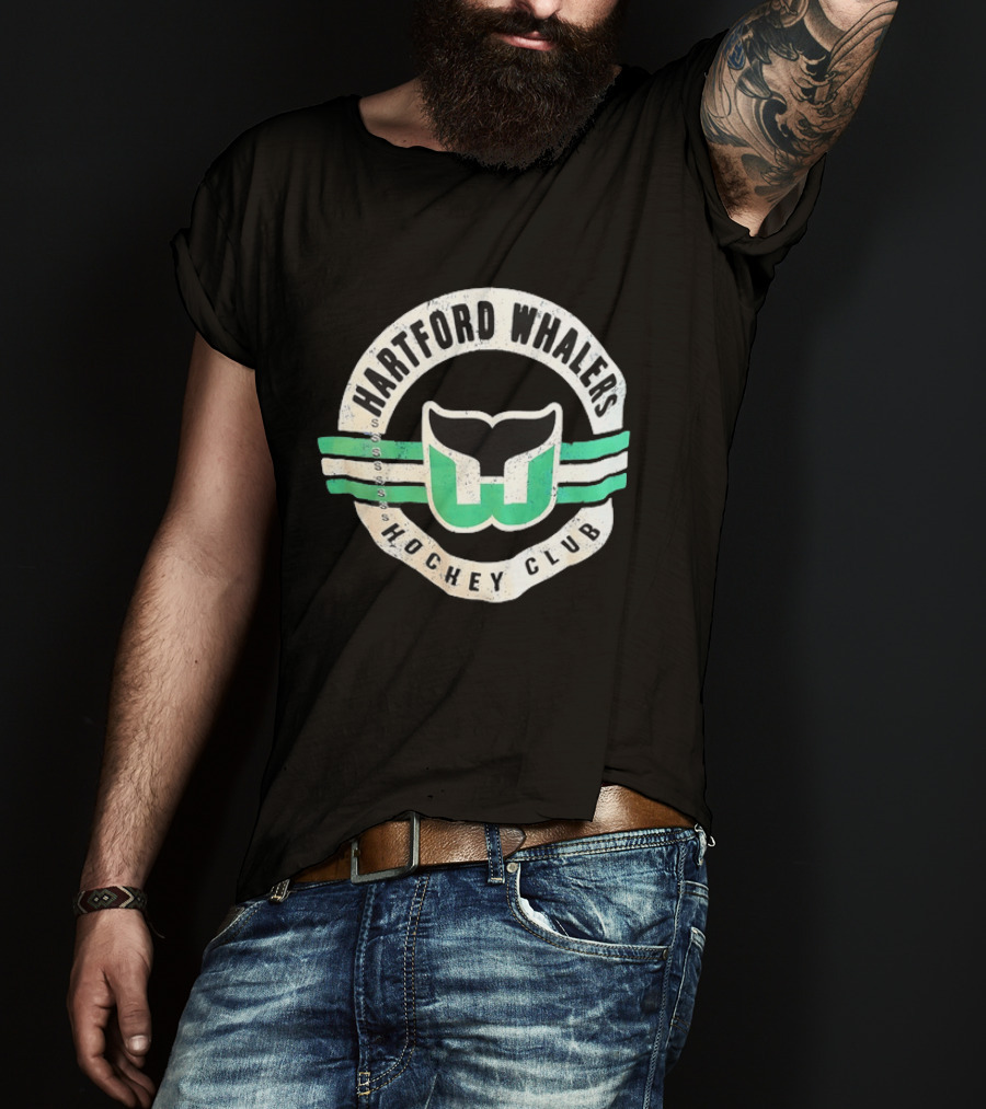 Hartford Whalers Distressed Vintage Hockey Club T-Shirt