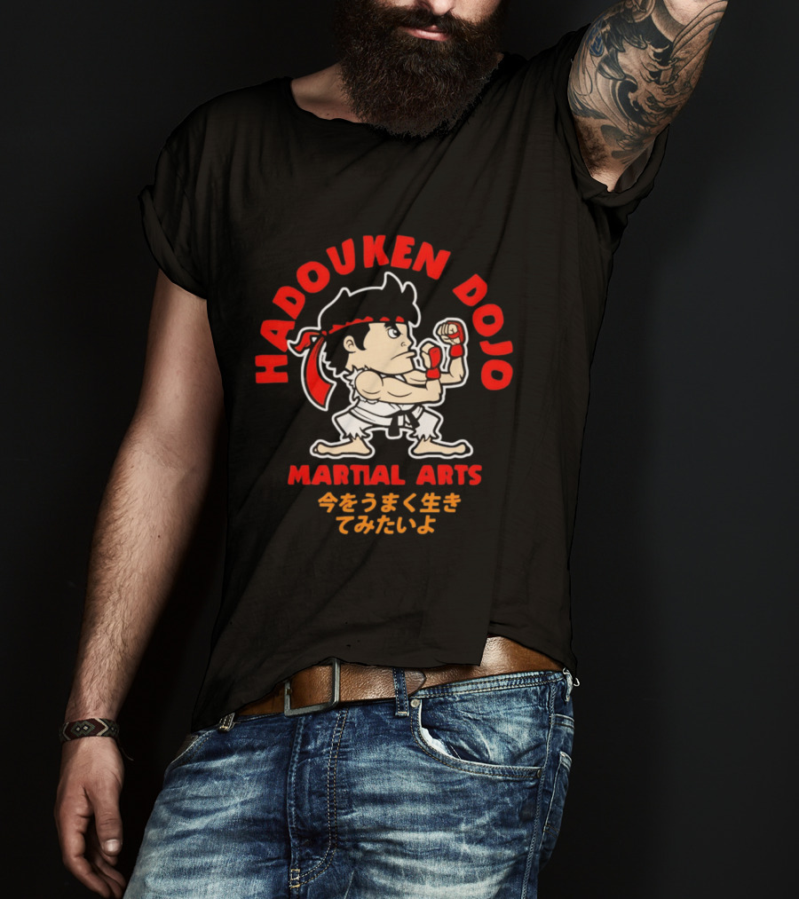 Hadouken Dojo Martial Arts Ryu Character Gaming Japanese T-Shirt