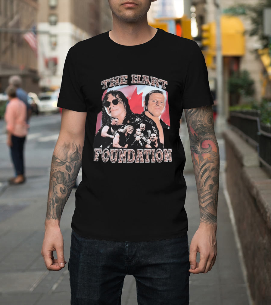 The Hart Foundation 1997 Wrestling Team Canada Flag T-Shirt