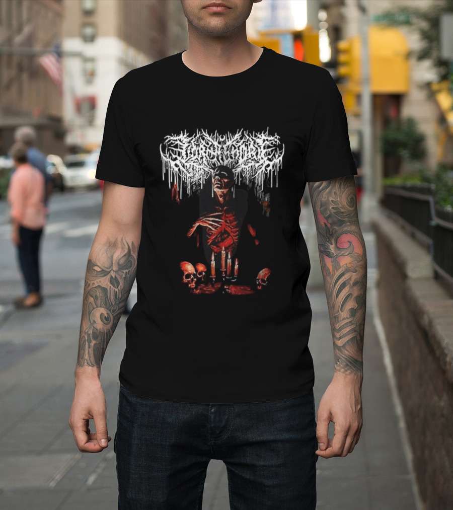 The Sweat & Blood Tour Everblack Festering Within Me Skeleton T-Shirt