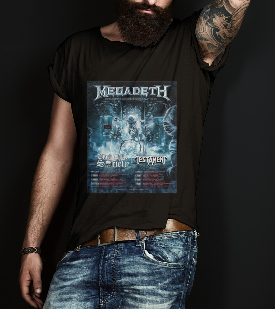 Megadeth Breakout Hibernation Nations Tour Black Label Society Testament T-Shirt