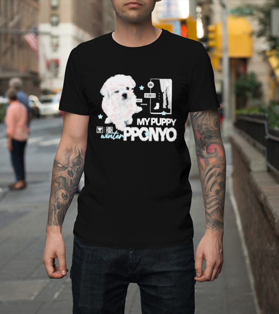 Winter Aespa My Puppy Pponyo KMJ Cute Dog T-Shirt