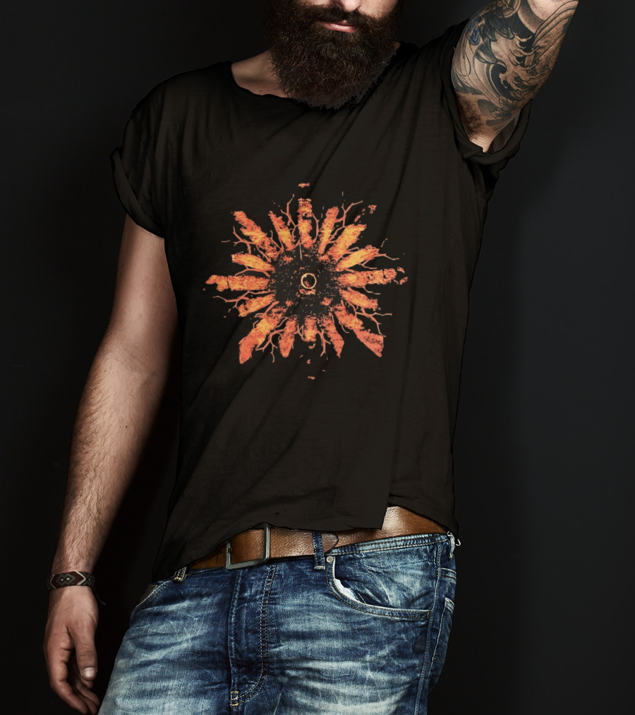 Orange Sun Root Nature Burst Roots Radiating Energy T-Shirt