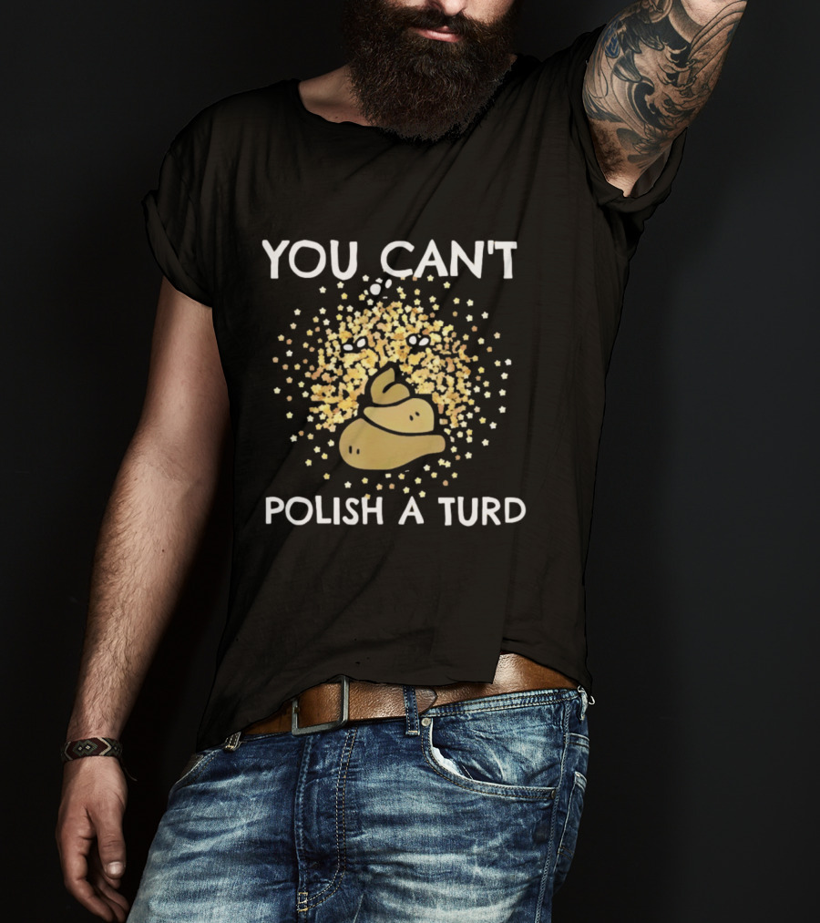 You Can't Polish A Turd Funny Poop Idiom With Glitter Effect T-Shirt