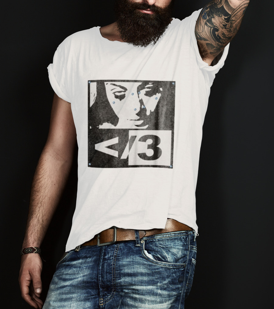 Destroy Lonely Store Piercing Face Black White <3 T-Shirt