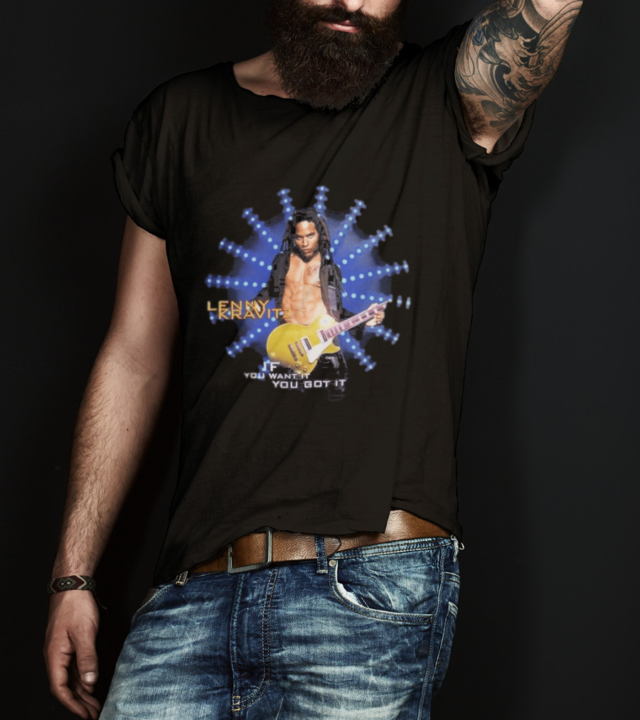 Lenny Kravitz 1993 If You Want It You Got It Yellow Guitar T-Shirt