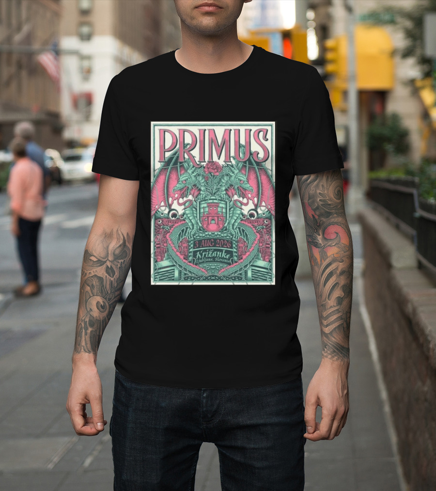 PRIMUS 3 Aug 2026 Križanke Ljubljana Slovenia Dragon T-Shirt