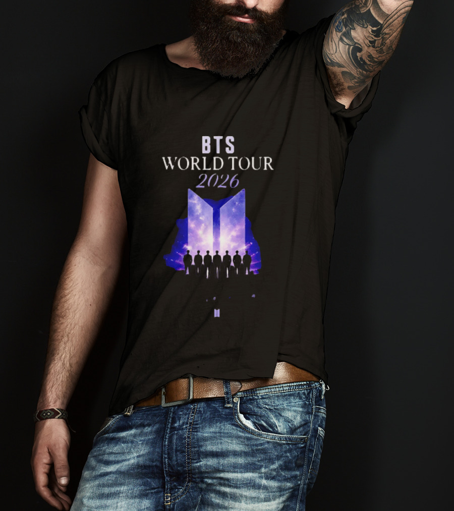 BTS World Tour 2026 Forever We Are Young Concert Silhouettes Galaxy T-Shirt