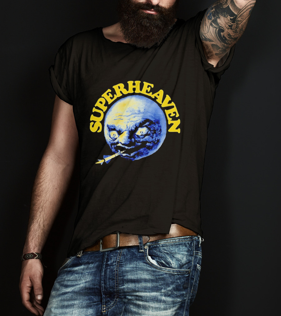Superheaven Moon Rocket Alternative Rock Moon Face T-Shirt