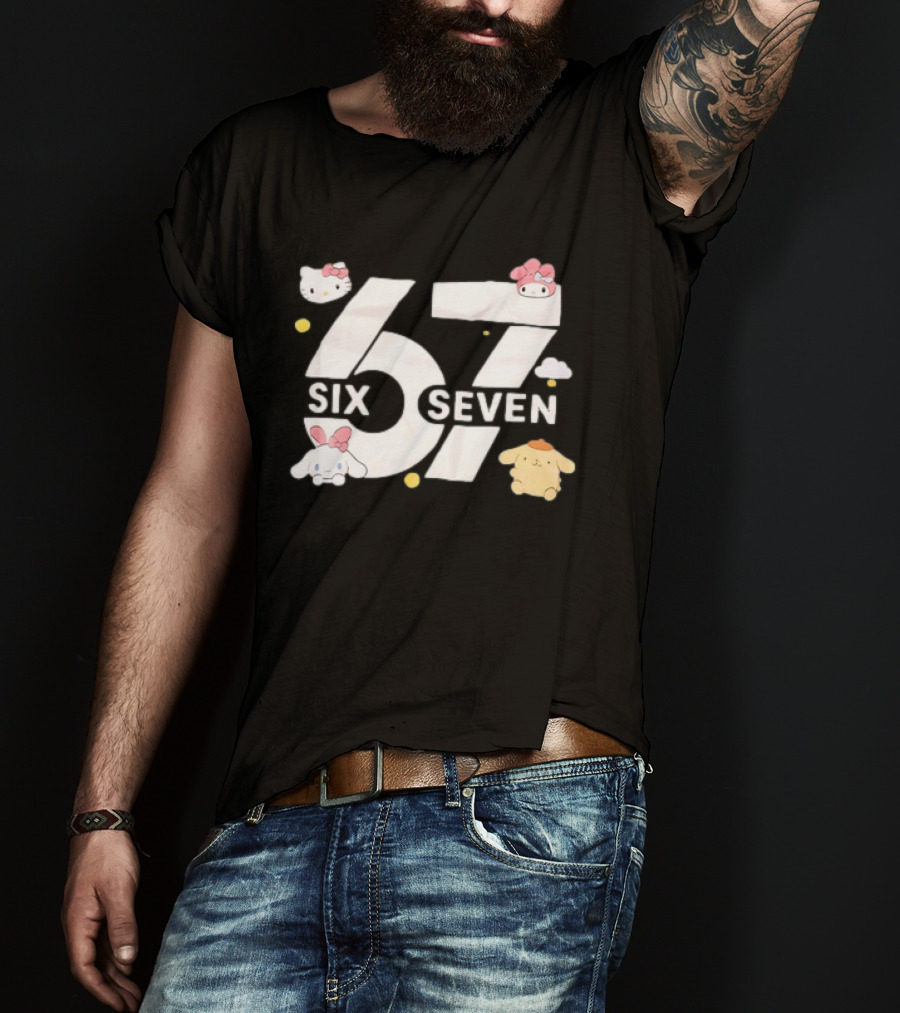 Hello Kitty Friends Sanrio Six Seven Characters T-Shirt