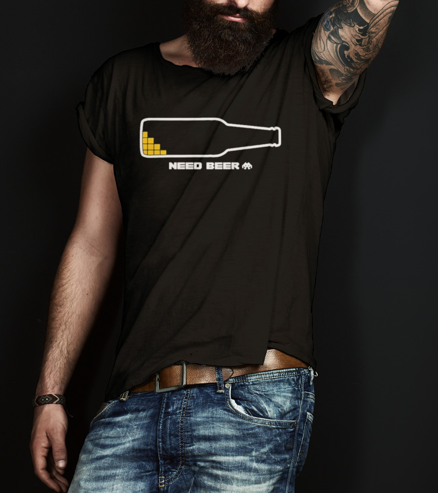 Need Beer Bottle Pixel T-Shirt