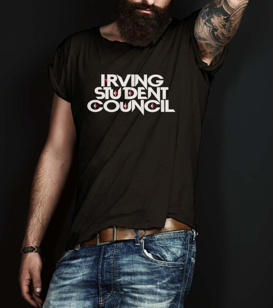 Irving Student Council Text With Red Diamond Accents T-Shirt