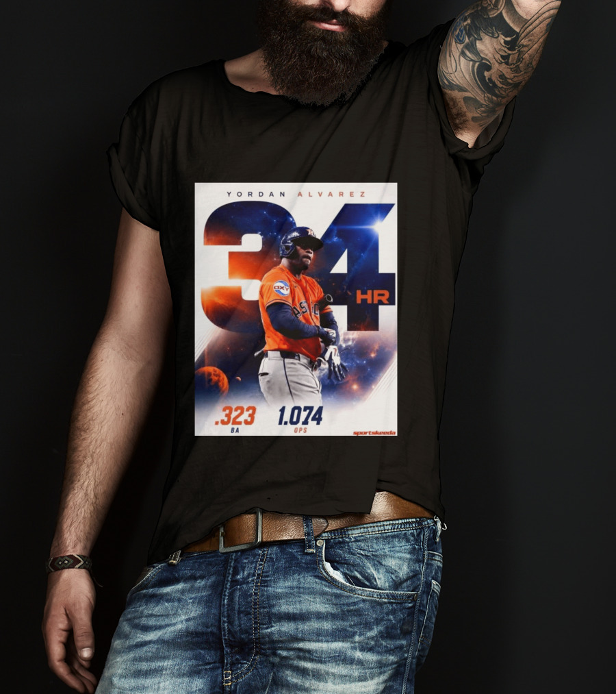 Yordan Alvarez 34 HR .323 BA 1.074 OPS Astros T-Shirt