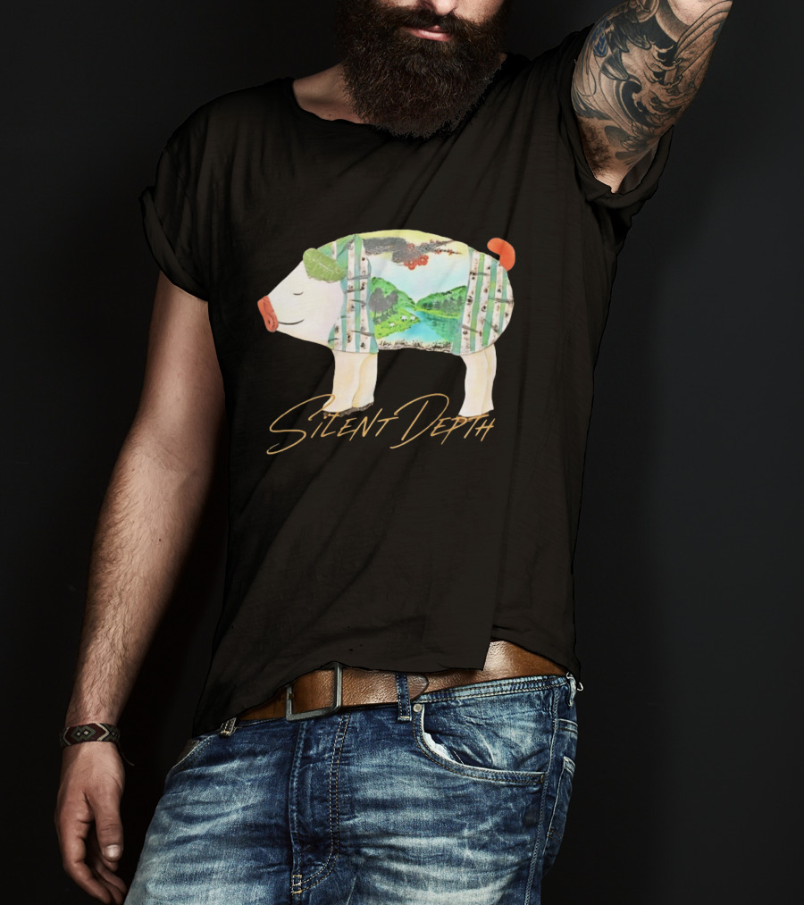 Silent Depth Pig Landscape Nature T-Shirt