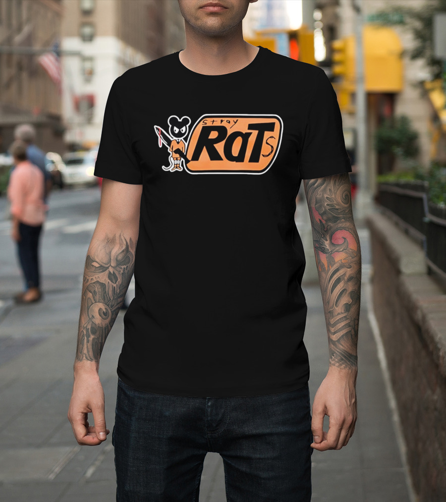 Stray Rats Bold Lettering With Cartoon T-Shirt