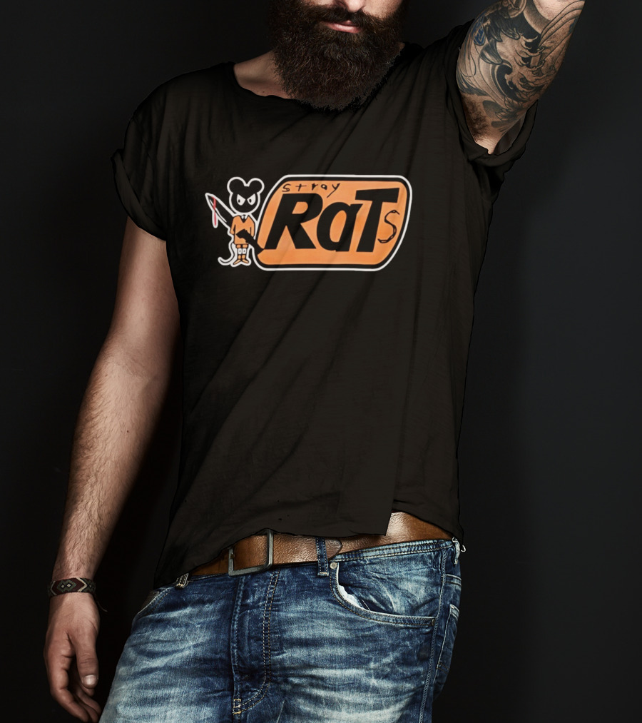 Stray Rats Bold Lettering With Cartoon T-Shirt